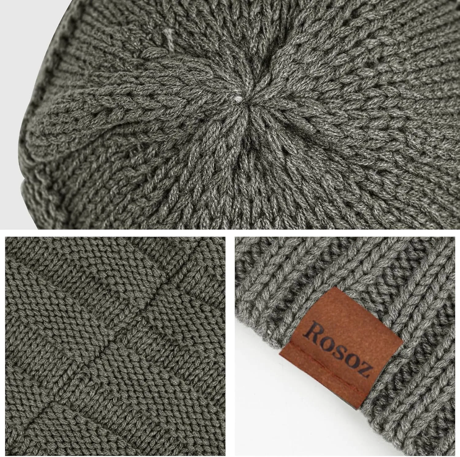Rosoz Womens Beanies for Winter Slouchy Beanies for Women Knit Warm Winter Hats for Women Thick for Cold Weather