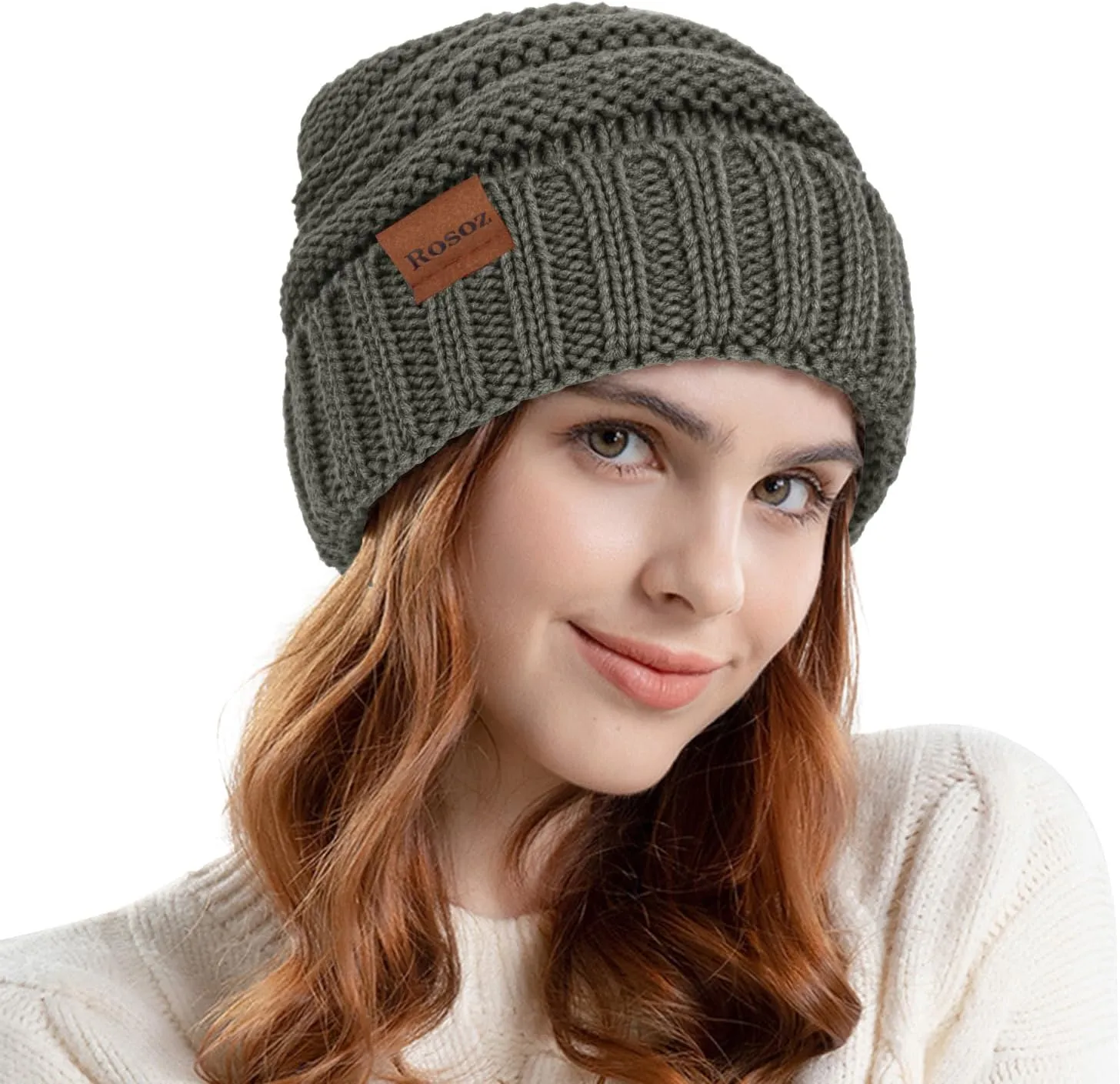 Rosoz Womens Beanies for Winter Slouchy Beanies for Women Knit Warm Winter Hats for Women Thick for Cold Weather
