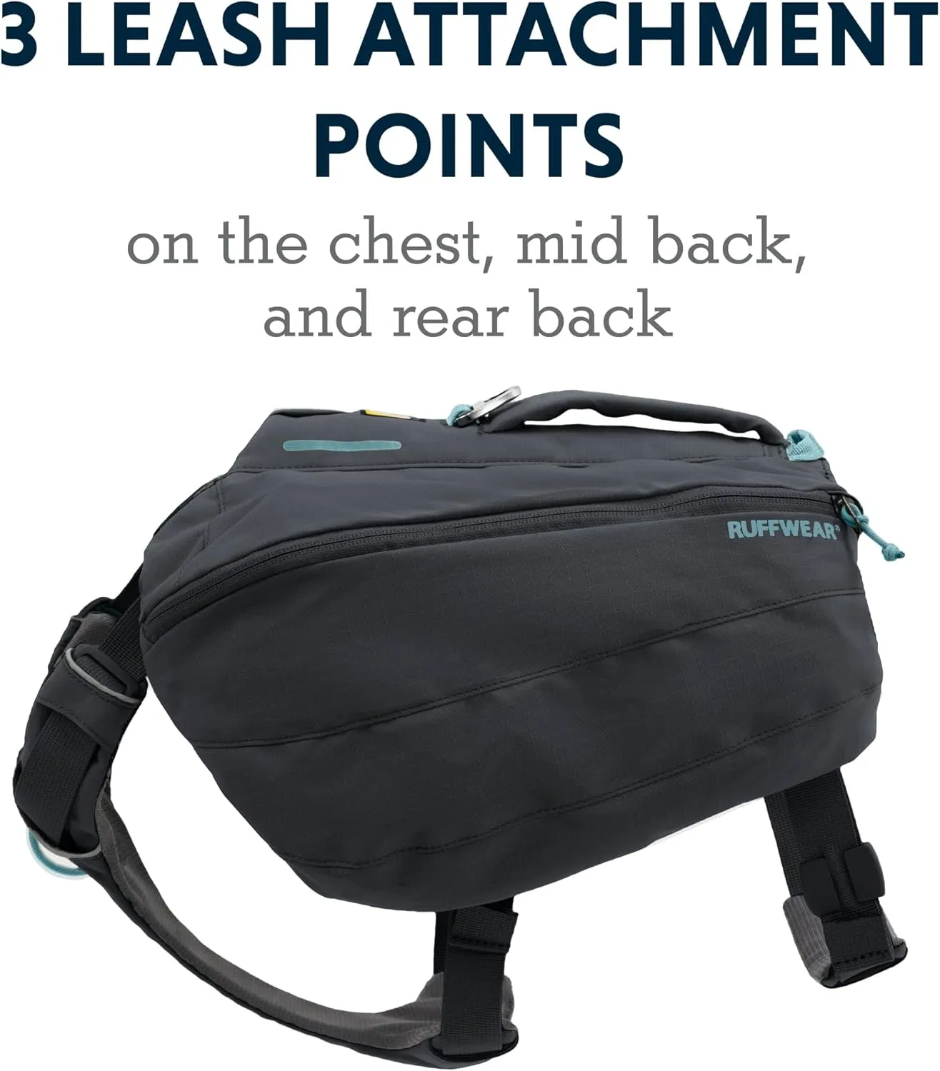 Ruffwear, Front Range Dog Day Pack, Backpack with Handle for Hikes & Day Trips, Basalt Gray, Small