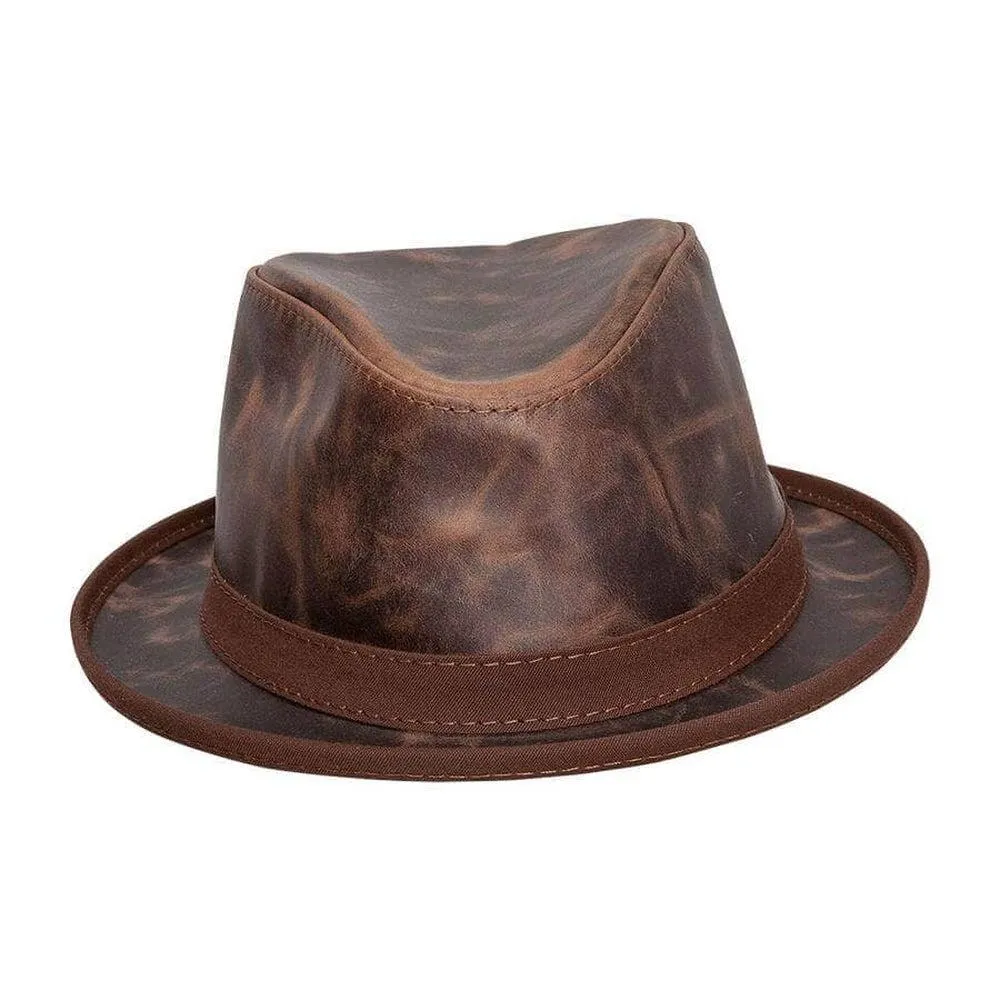 Soho | Mens Trilby Leather Fedora Hat