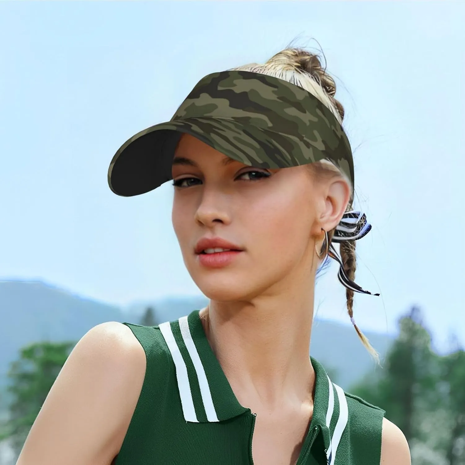 Sports Sun Visor Hats Adjustable Men Women Lightweight Packable Cooling Empty Top Visor Hat for Running, Tennis, Golf