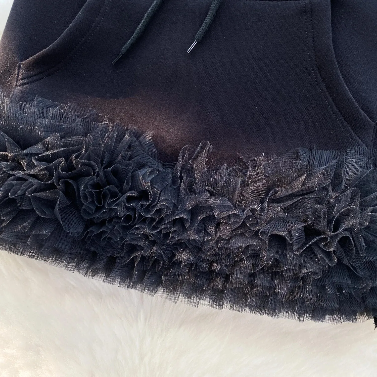 TEEK - Tree Fungus Ruffle Drawstring Big Pocket Skirt - Hidden Shorts