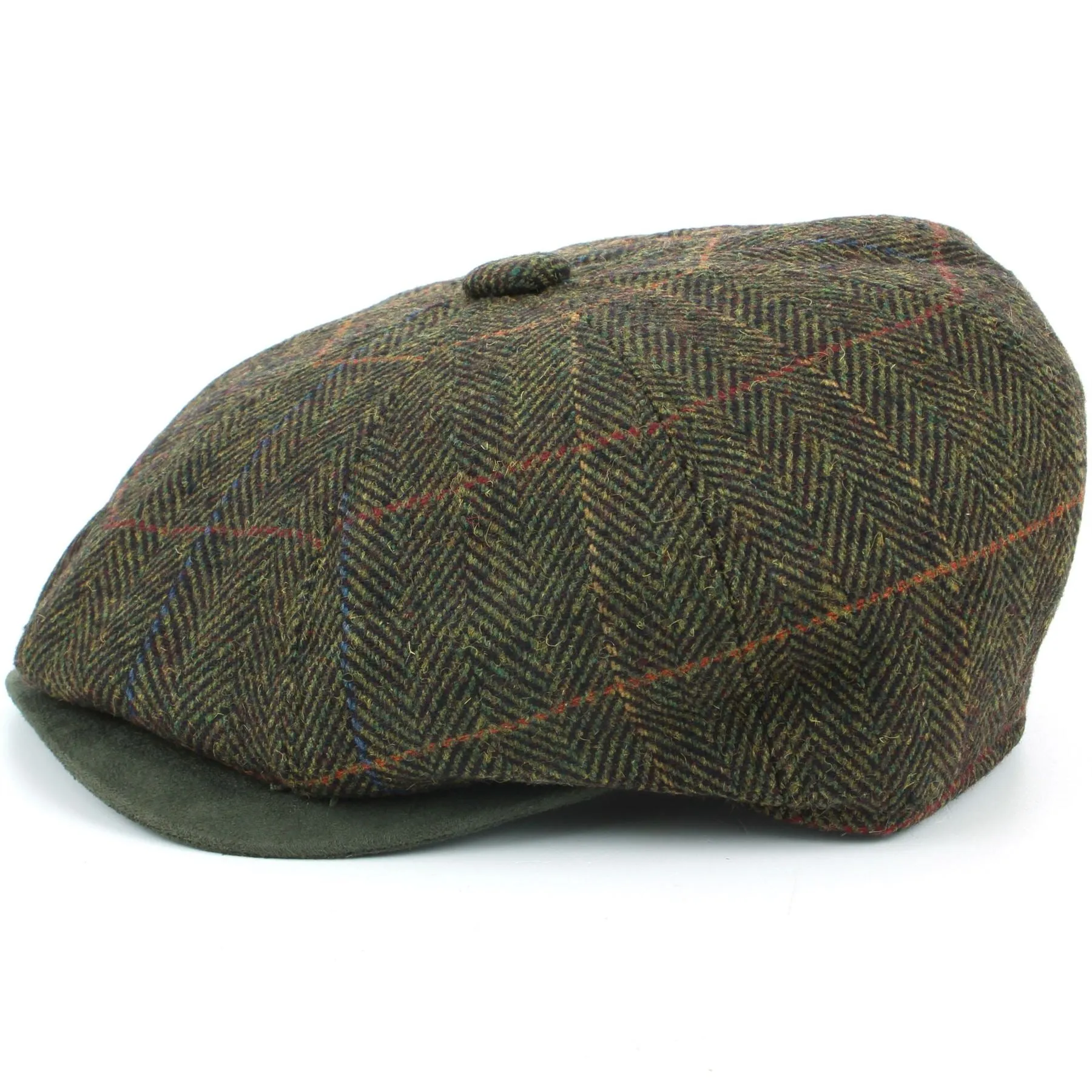 Tweed Peaky Blinders Gatsby Newsboy 8 Panel Flat Cap - Green