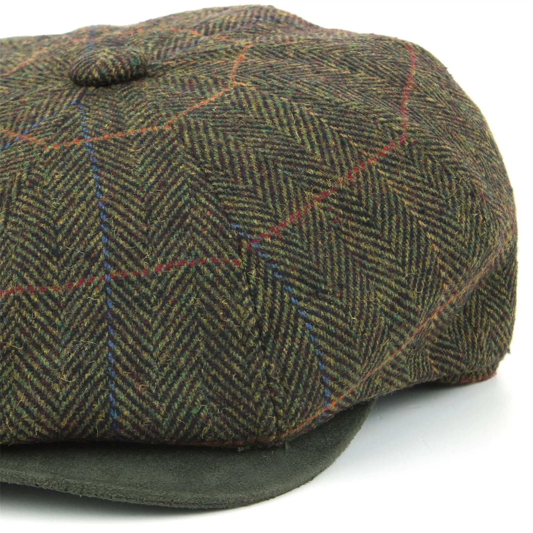 Tweed Peaky Blinders Gatsby Newsboy 8 Panel Flat Cap - Green
