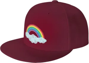 Watercolor Rainbow Trucker Hat for Men Snapback Hats Baseball Cap Flat Brim Hats