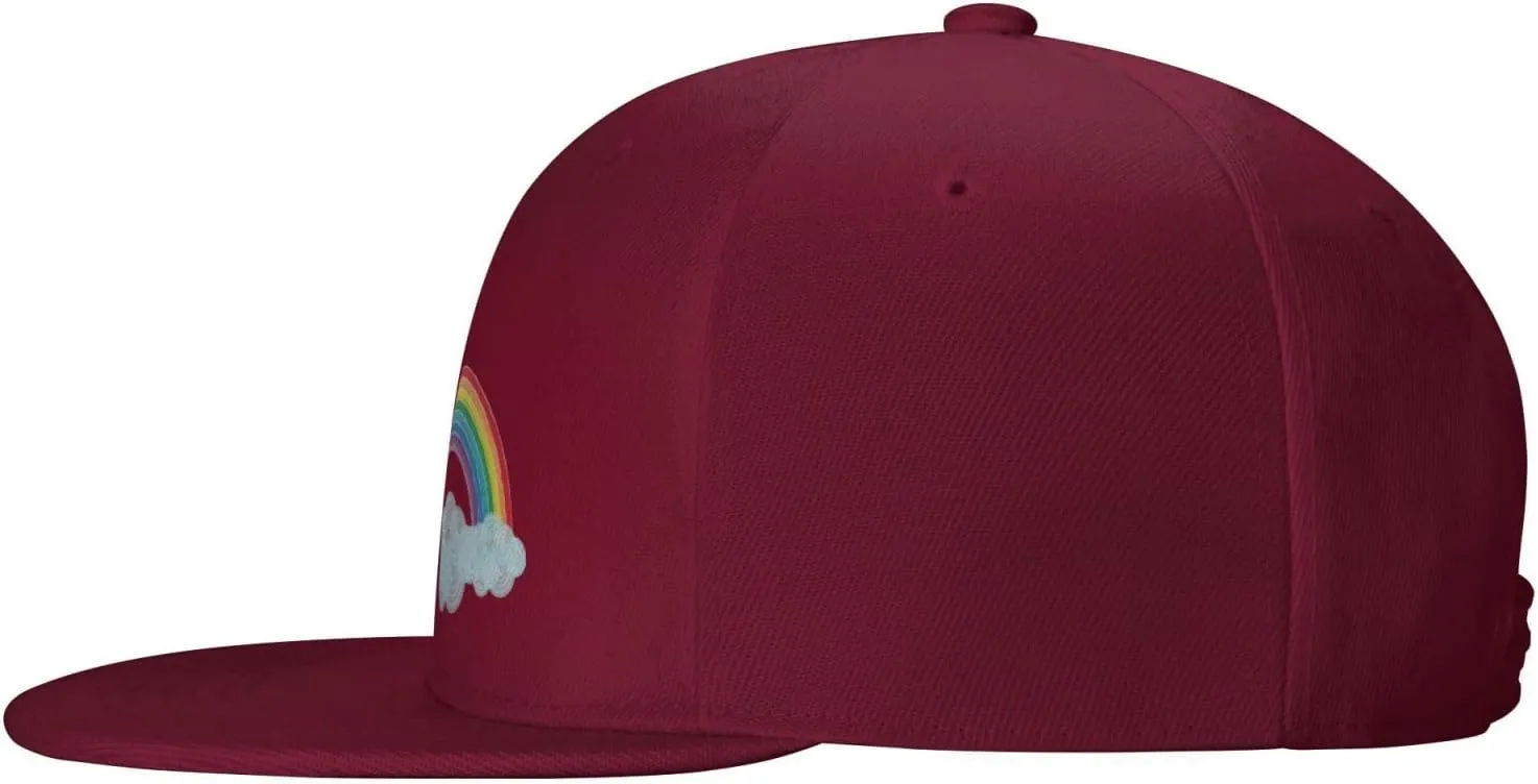 Watercolor Rainbow Trucker Hat for Men Snapback Hats Baseball Cap Flat Brim Hats