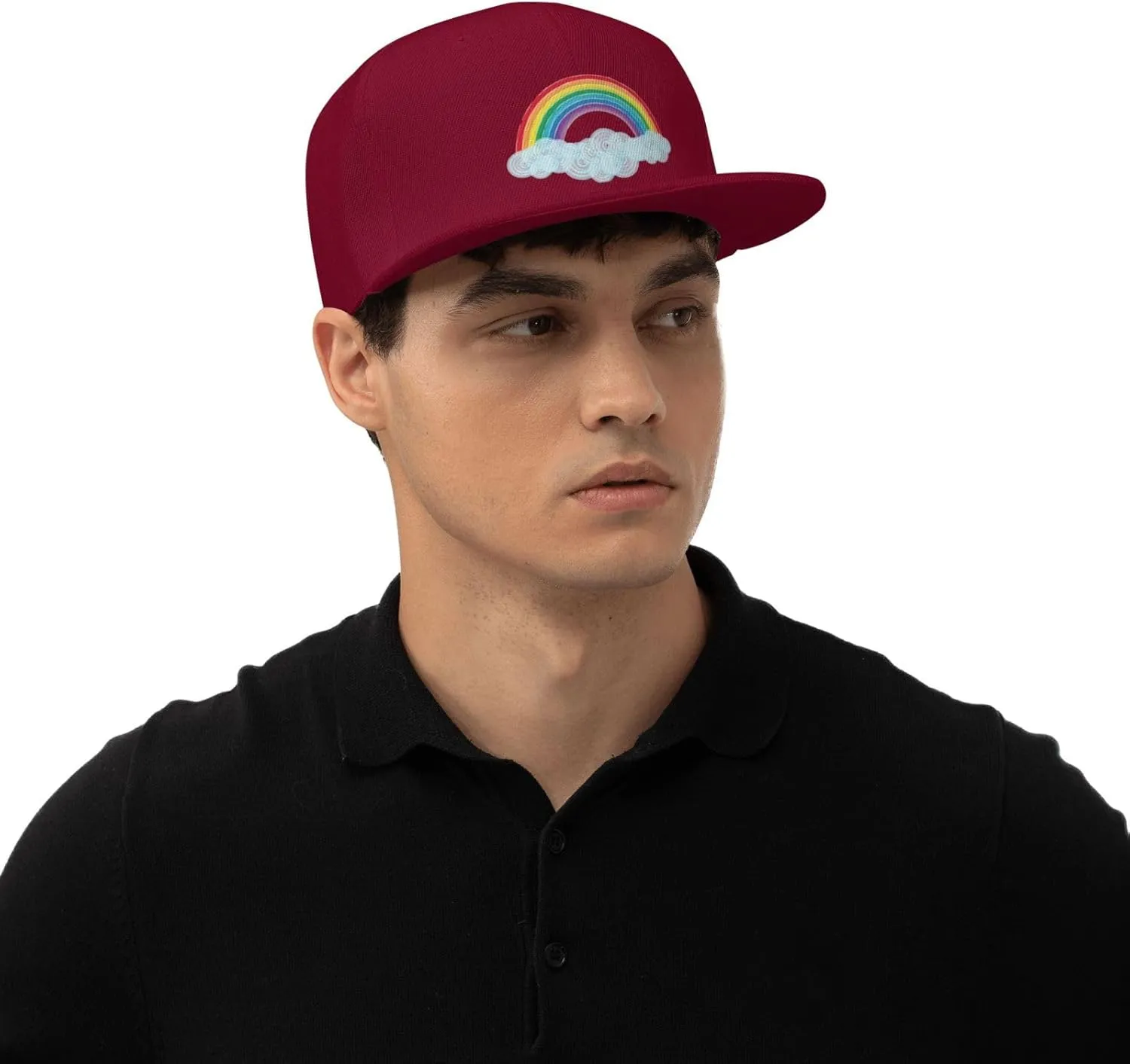Watercolor Rainbow Trucker Hat for Men Snapback Hats Baseball Cap Flat Brim Hats